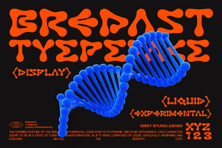 Bredast Experimental Liquid Font preview
