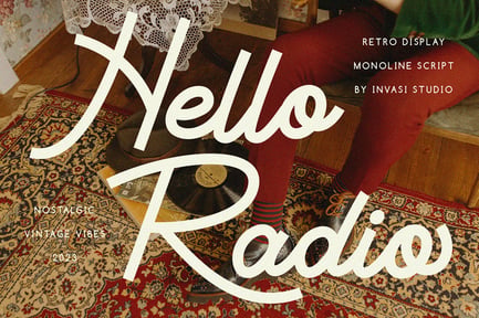 Hello Radio Vintage Monoline Script preview