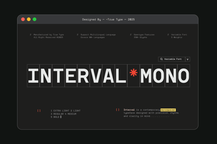 Interval Modern Grid Perfect Monospace preview