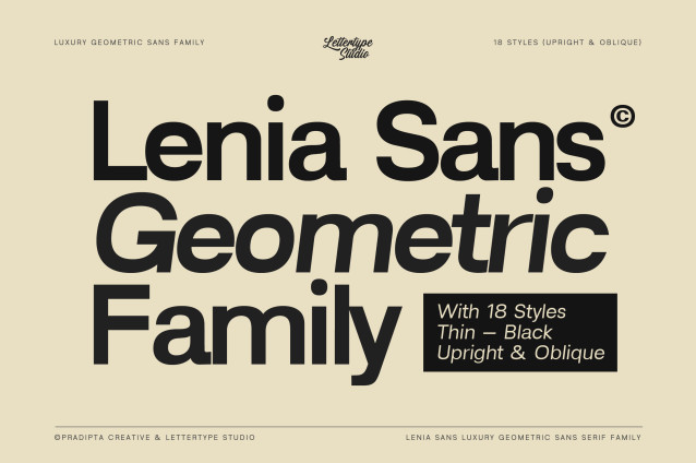 Lenia Sans A Modern Geometric Sans Serif Family preview