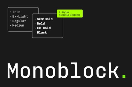 Monoblock A Modern Variable Mono Font preview