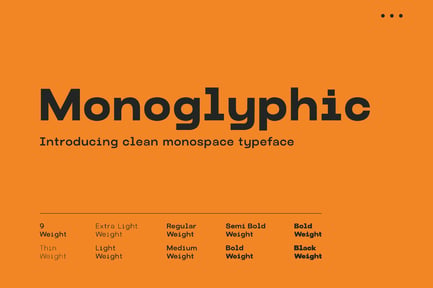 Monoglyphic Clean Monospace Typeface preview