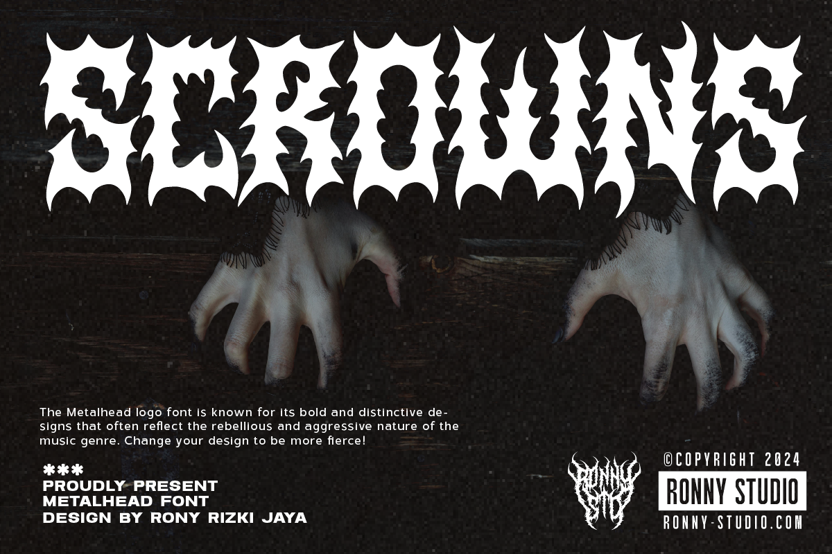 Scrowns Metalhead Font preview