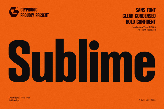 Sublime Bold Condensed Font preview