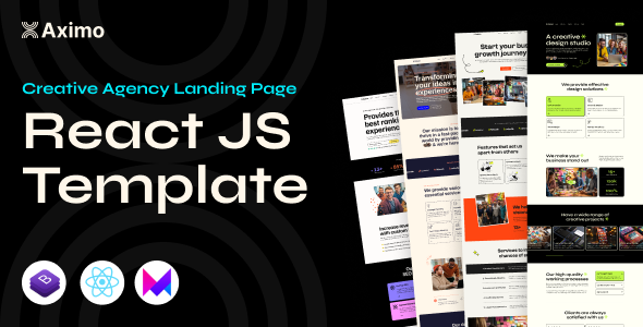 Aximo Creative Agency React Next Js Template preview