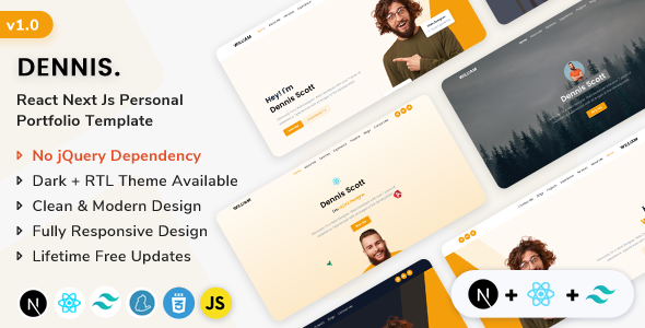Dennis React Next Js Personal Template preview