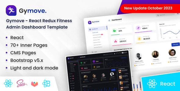 Fitness Admin Dashboard React Js Template preview