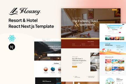 Housey Resort Hotel React Next Js Template preview