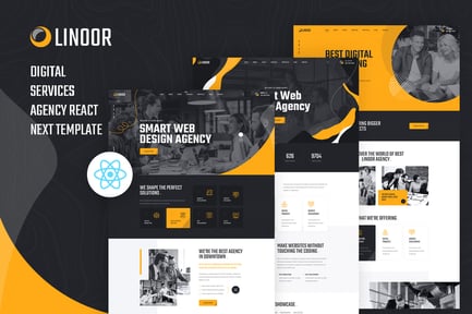 Linoor React Next Digital Agency Services preview