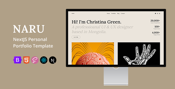 Naru — Next.js Personal Portfolio Template preview