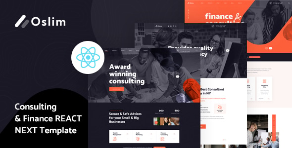 Oslim Consulting Finance React Next Template preview