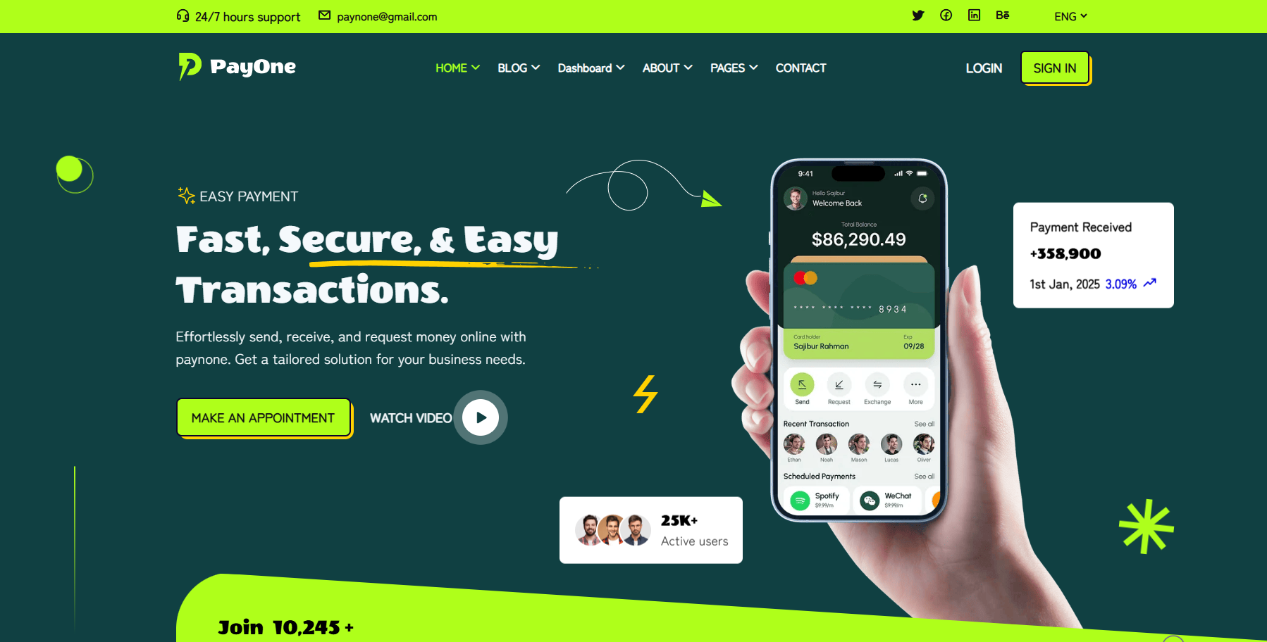Payone React Js Money Transfer Online Payment preview