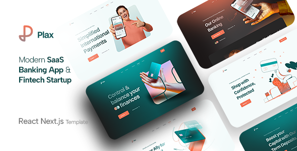 Plax React Next Js Finance Fintech Template preview