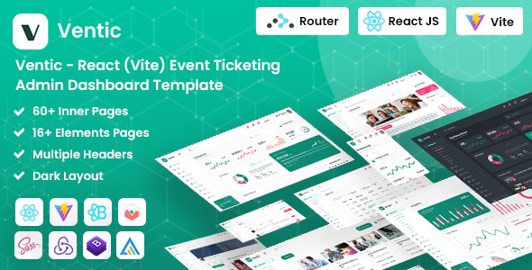 React Vite Event Ticketing Admin Template preview
