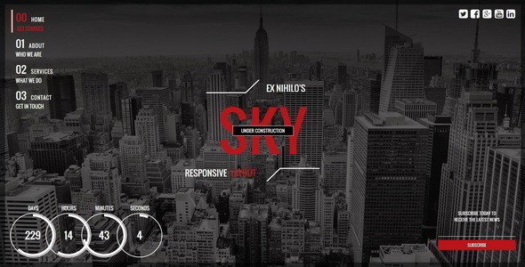 Sky Responsive Coming Soon Page preview