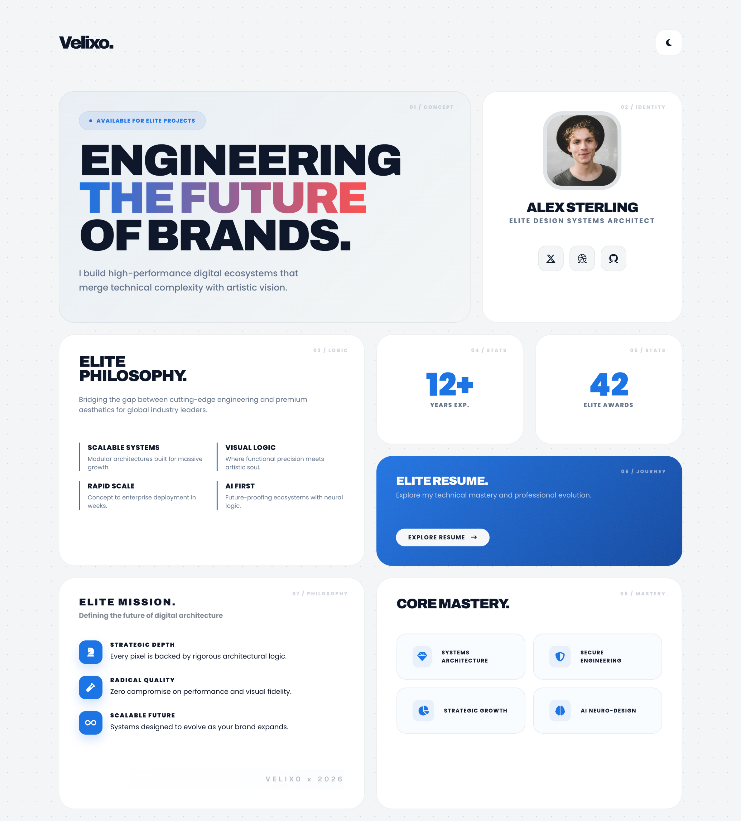 Velixo Personal Portfolio Next Js Template preview