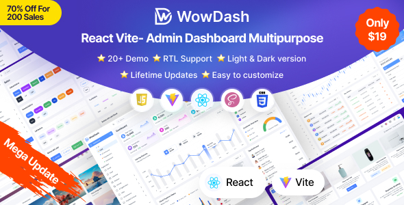 Wowdash React Js Vite Admin Dashboard Template preview