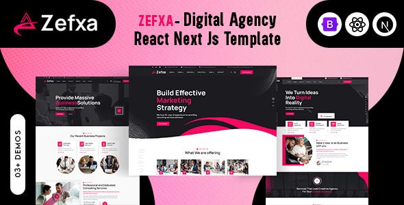 Zefxa Digital Agency React Next Js Template preview