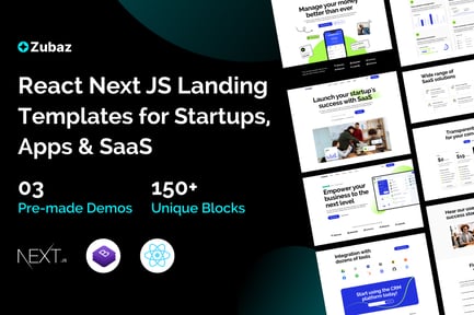 Zubaz Startup Saas React Next Js Tempalte preview